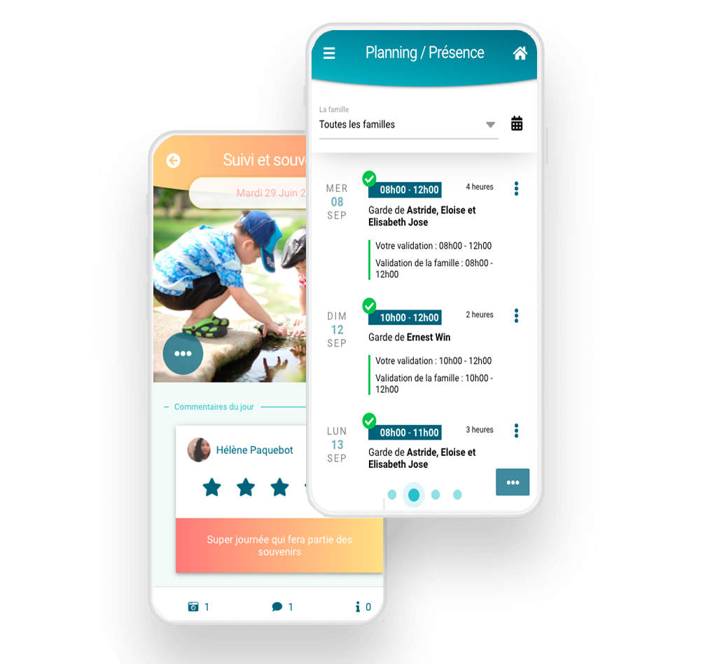 Ozou - Application dédiée pour les agence de garde d'enfants, intervenants et parents